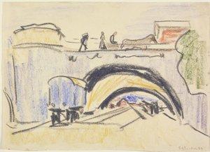 Chemin de fer et pont - Ernst Ludwig Kirchner